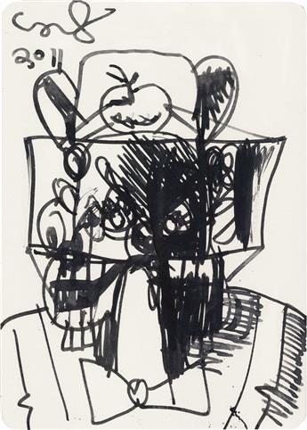 GEORGE CONDO Untitled (Mental States playing card drawing).